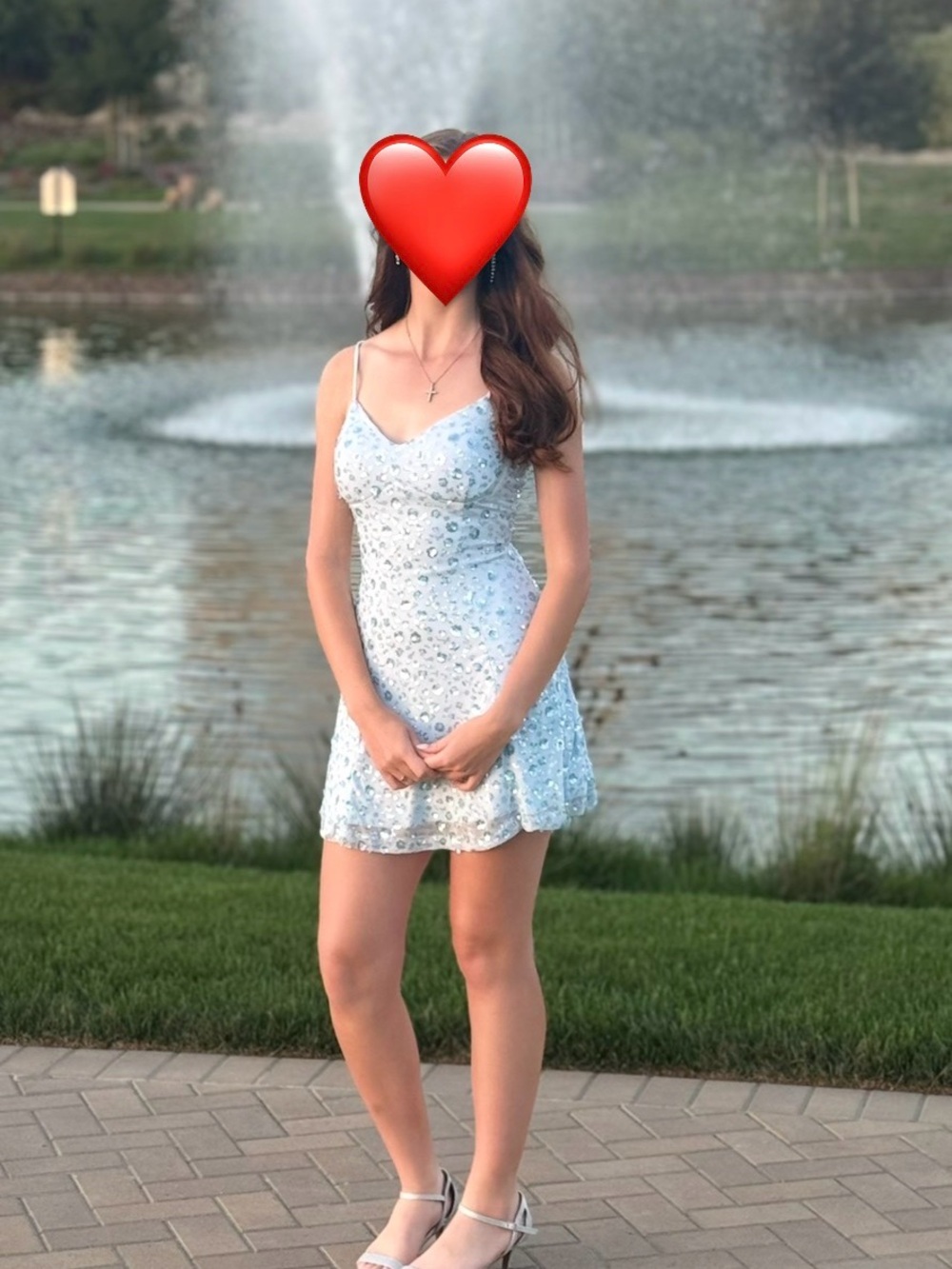 Sparkly blue sequin mini dress